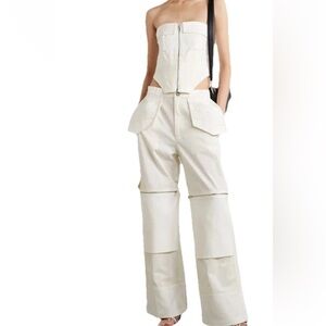 Dion Lee White Strapless Zip Corset Bustier Top AU 8 US 4 Organic Cotton